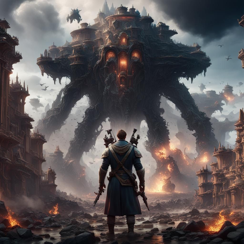 War Scene: Detailed Matte Painting