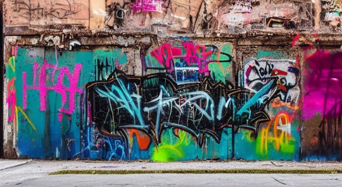 Anthropomorphic Llama in Urban Alleyway Street Art