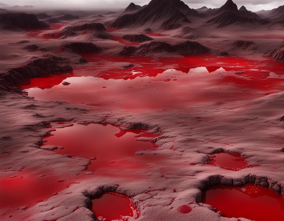 Blood-Soaked Landscape: A Crimson Wasteland