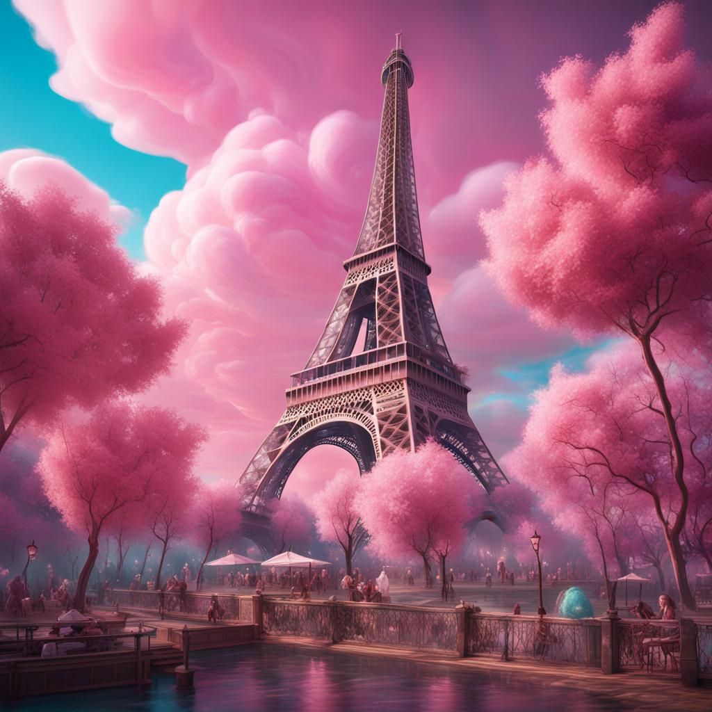 Cotton Candy Eiffel Tower Film Photography
