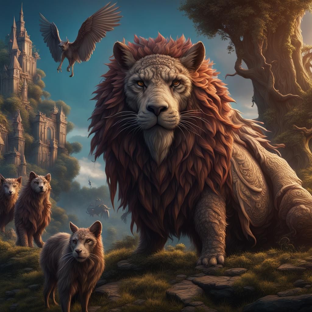 Fantastical Animals in Detailed Matte Painting
