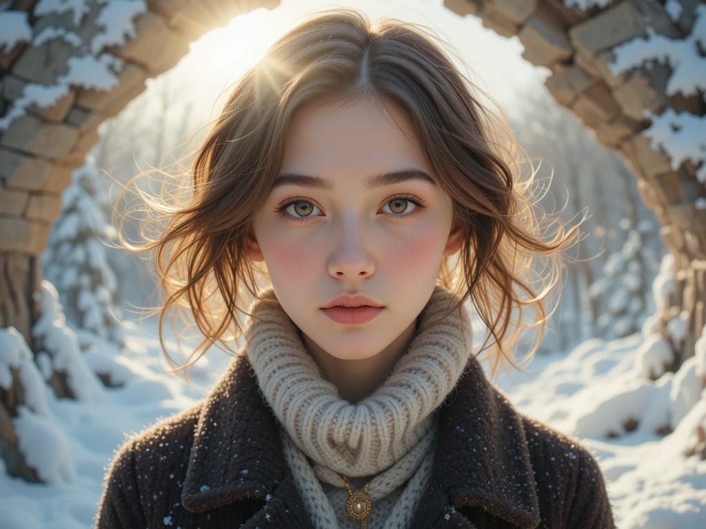 Winter Landscape in Vibrant Warmth