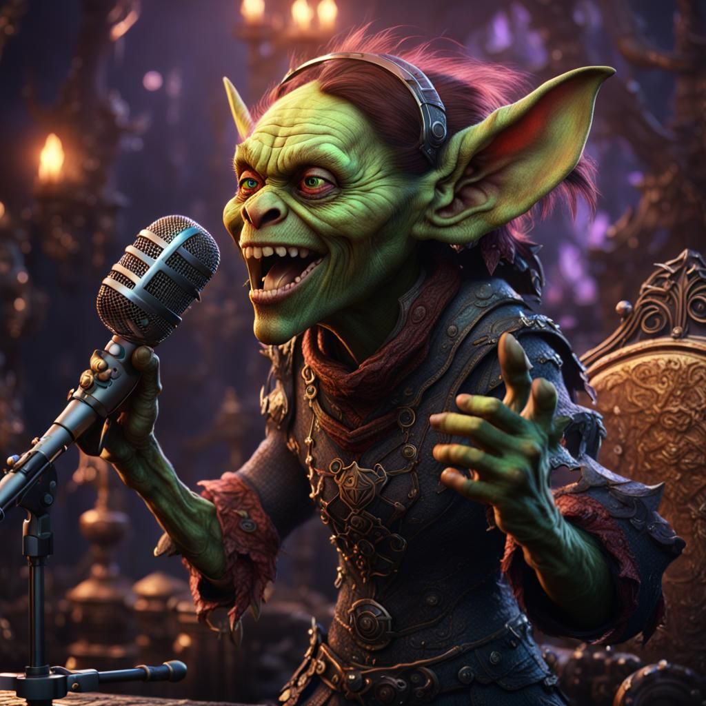 Female Goblin Singing: Fantasy Concept Art