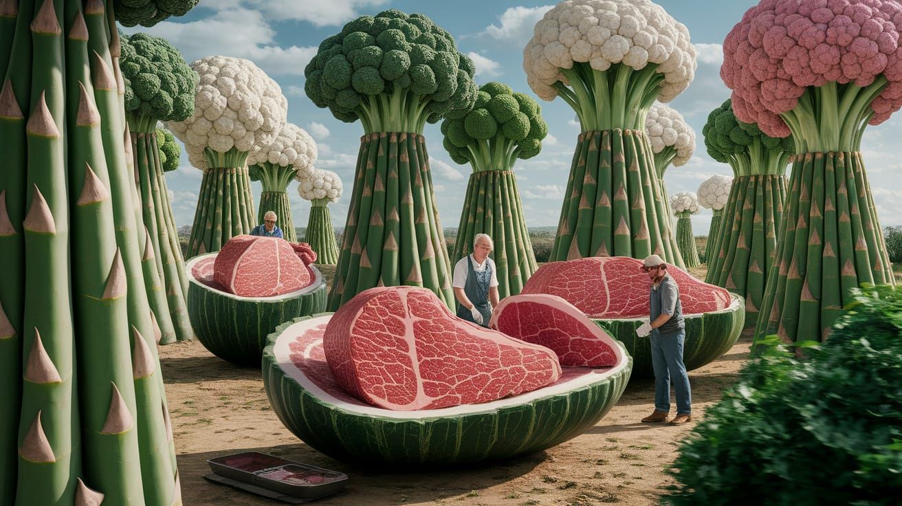 Giant Vegetable Orchard with Hidden Wagyu Beef