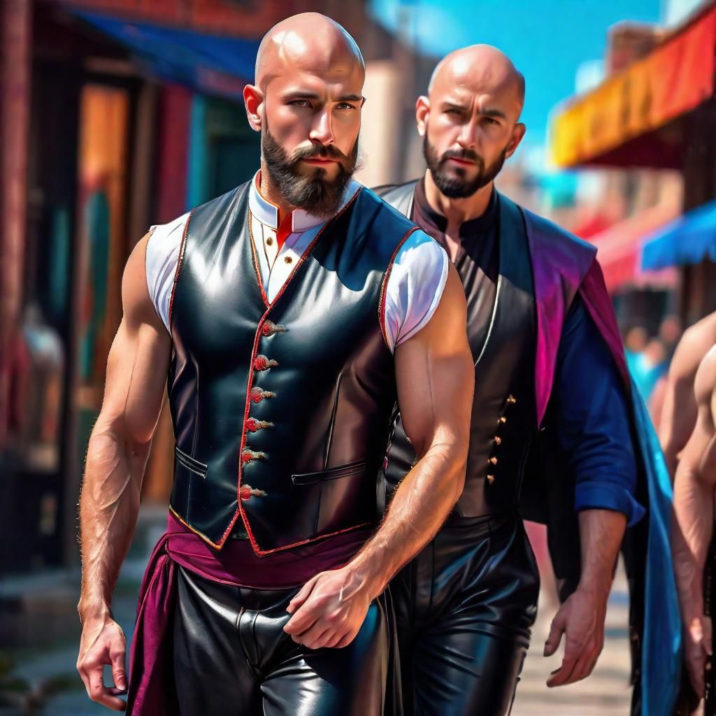 Men loving men - two bald boyfriends