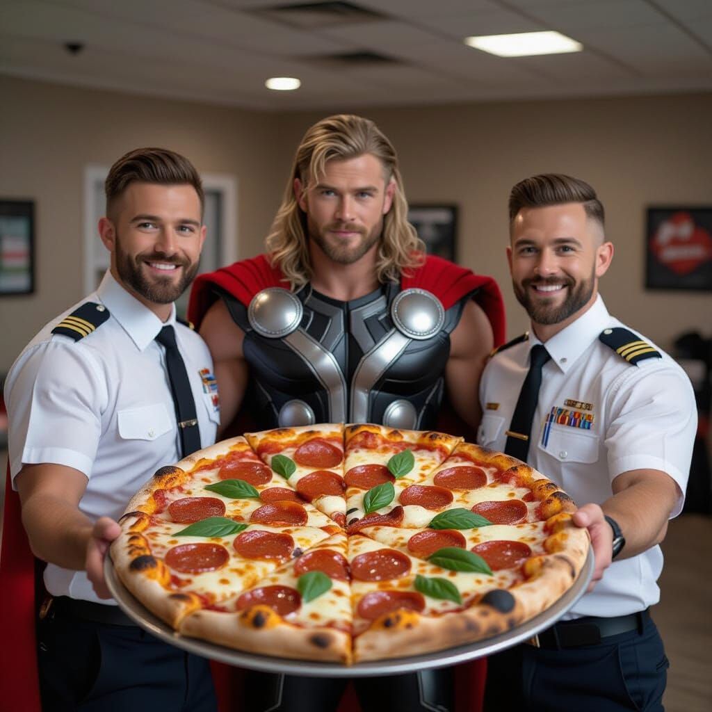 Thor and Pizza: A Surreal AI Creation