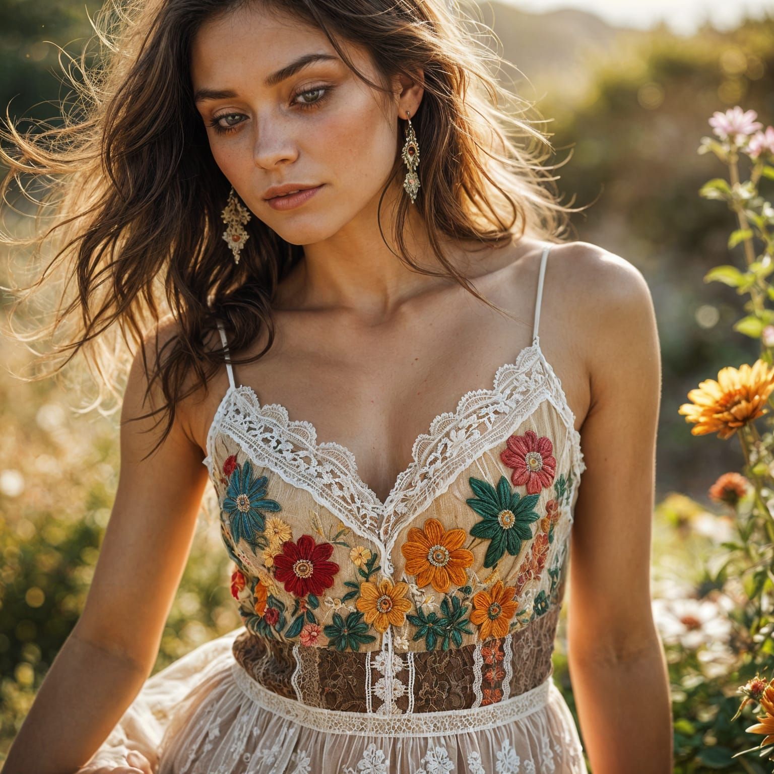 Retro Embroidered Bohemian Summer Camisole