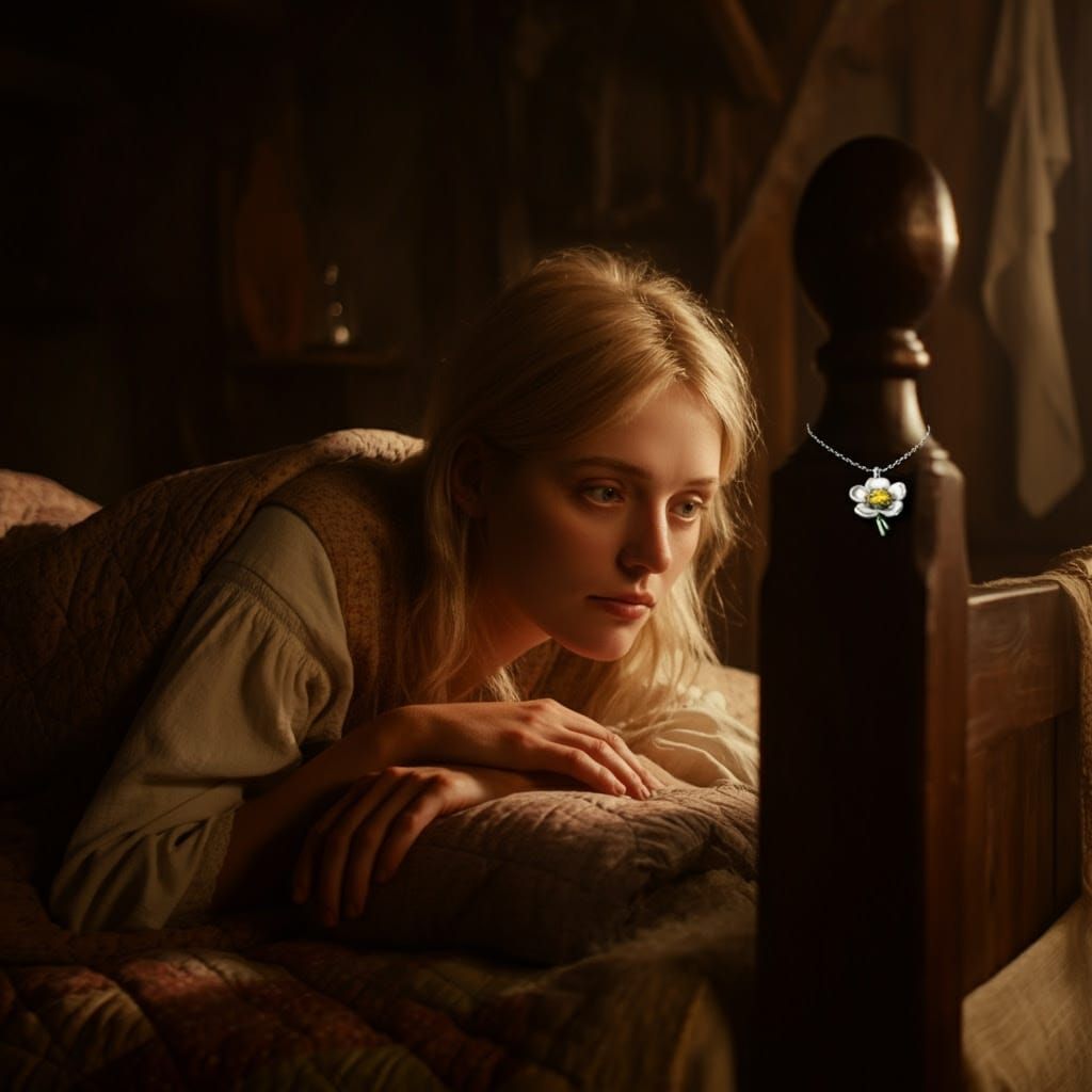 Medieval Woman with Silver Medallion, Matte Painting