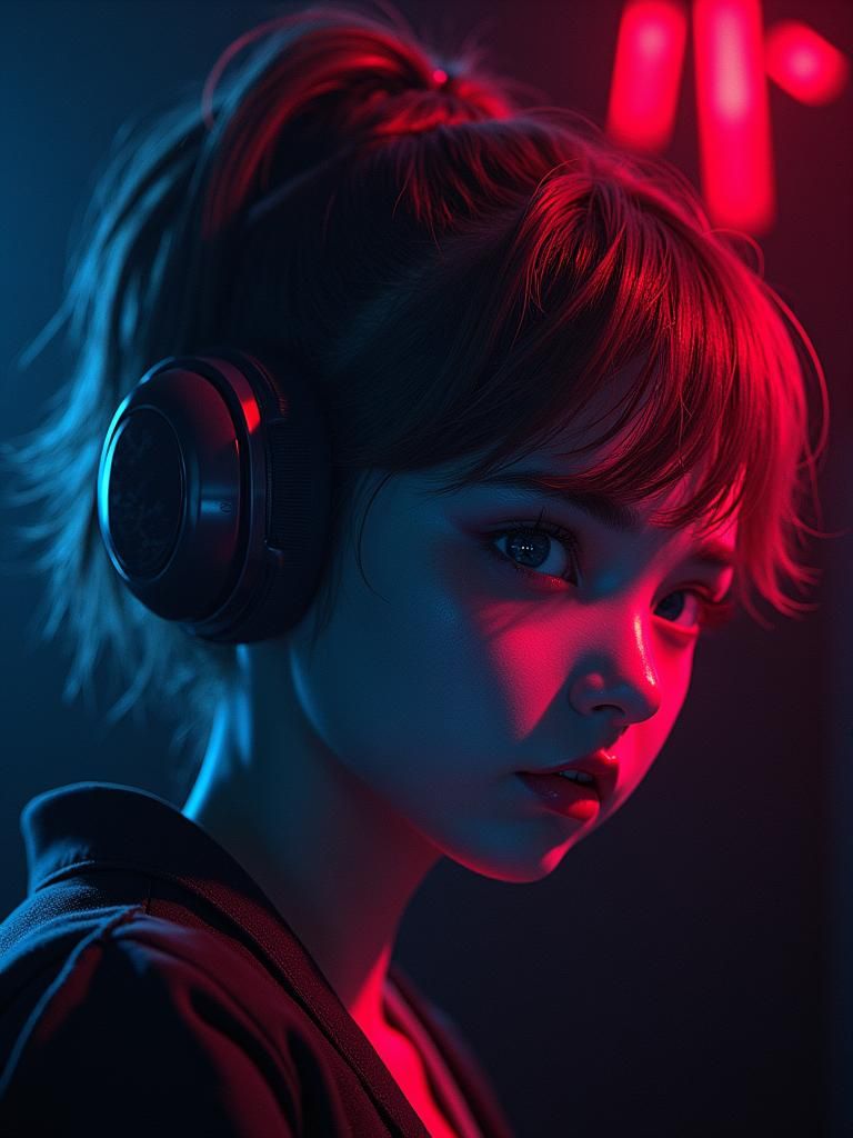 Haunting Horror Movie Poster in Anime Style