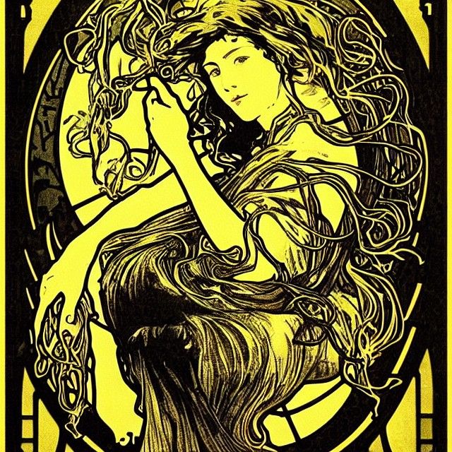 Eldritch Beast in Art Nouveau Style