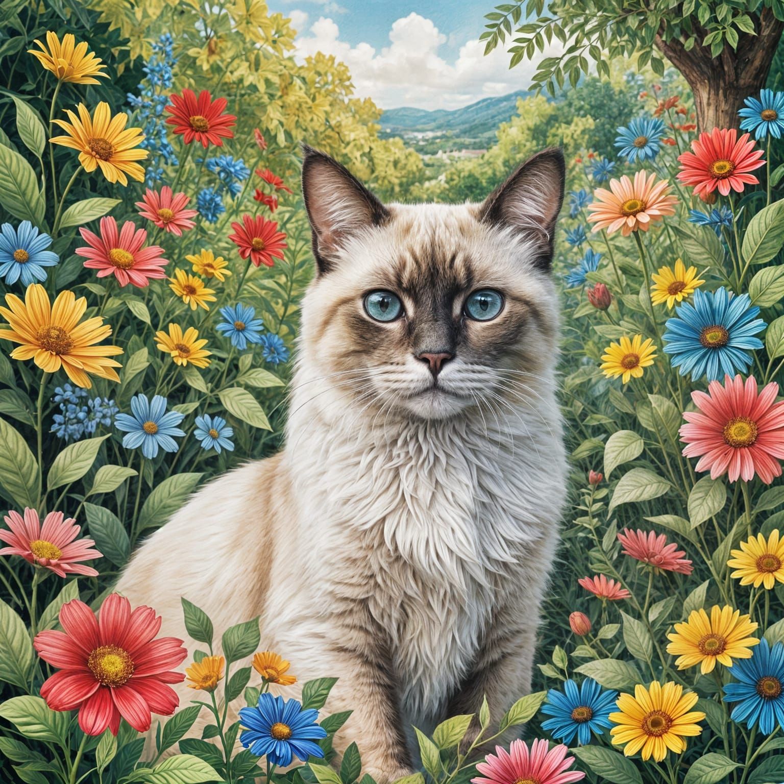 Gentle Siamese Feline