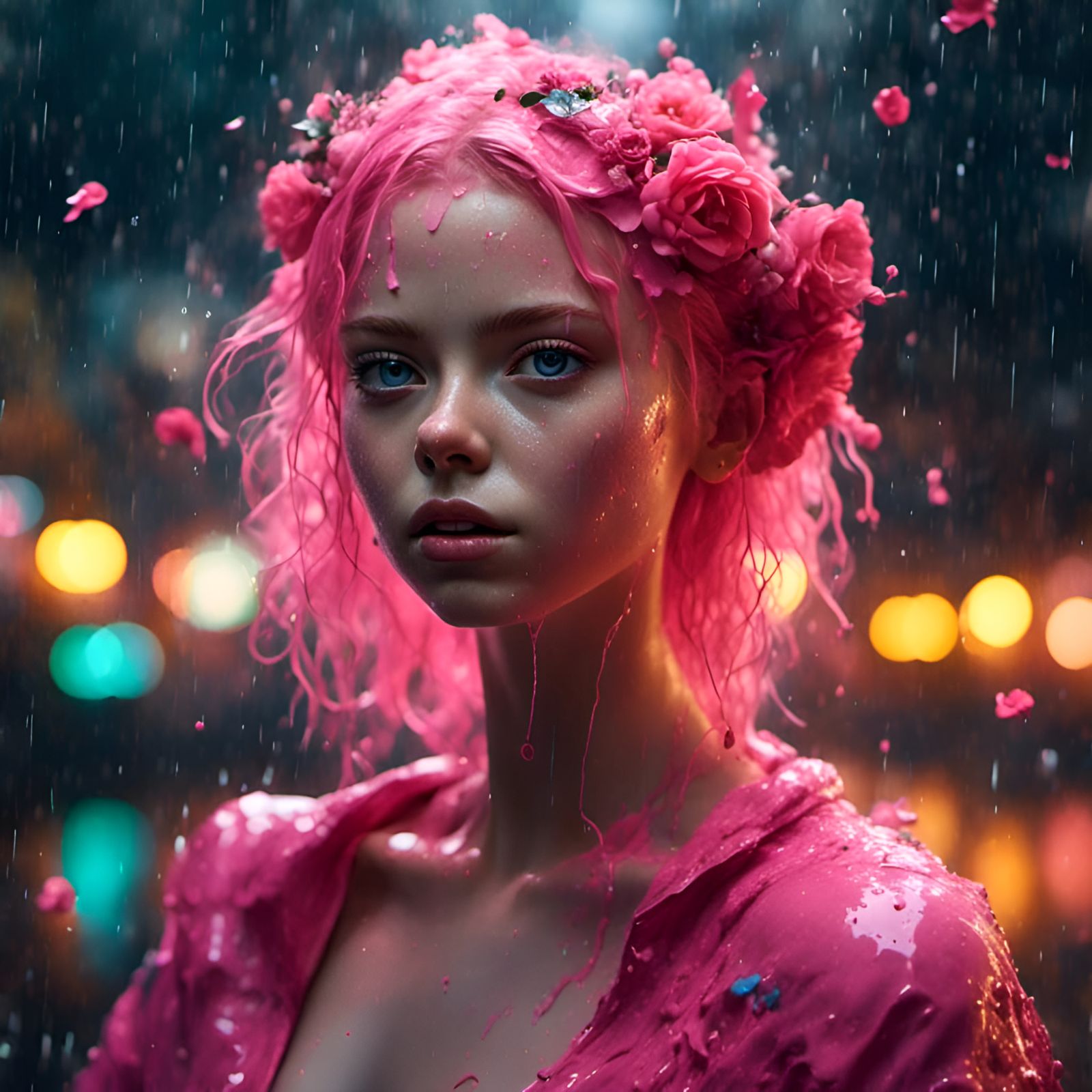 Colorful Woman in Swimsuit Portrait