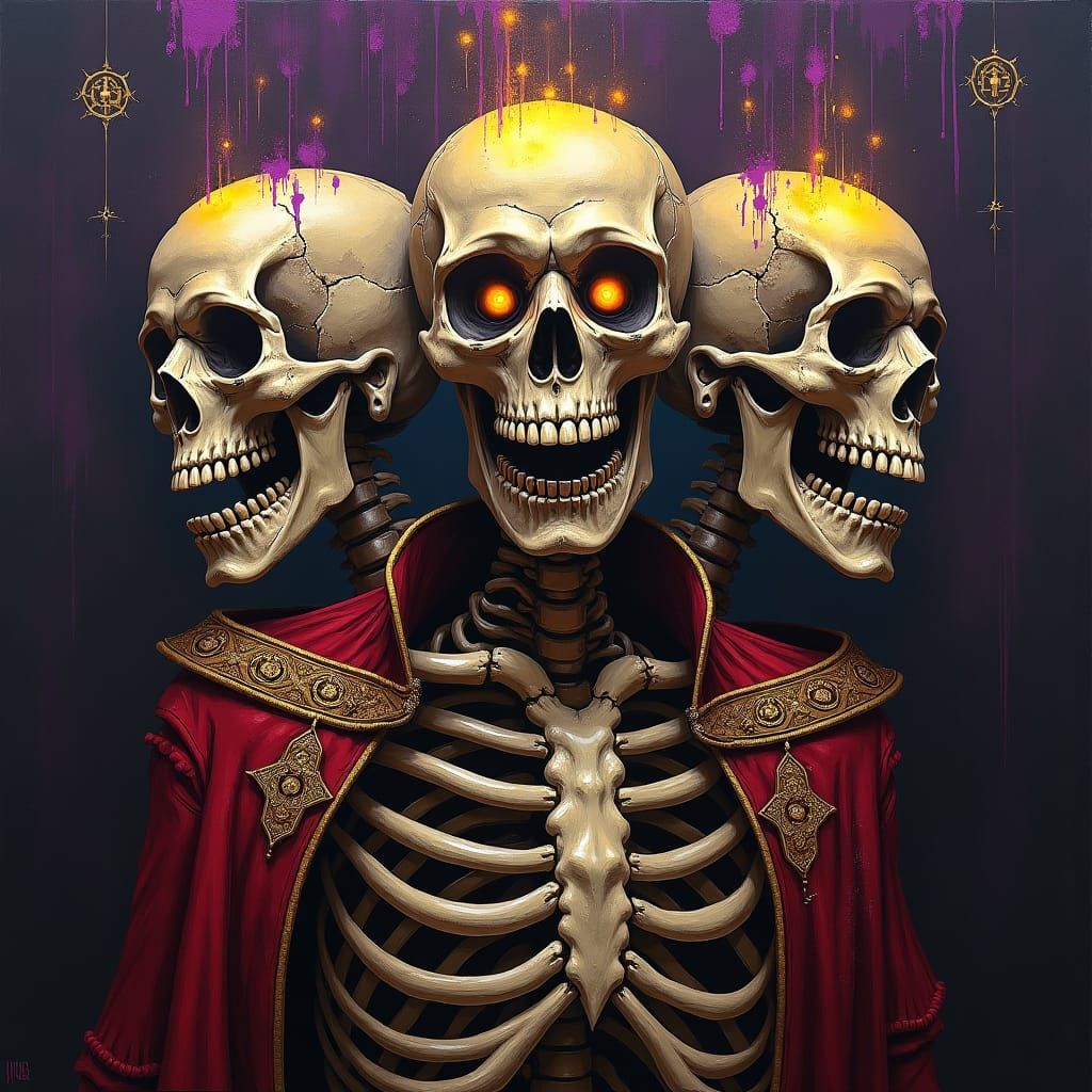 Regal Undead Prince with Lantern-Lit Heads