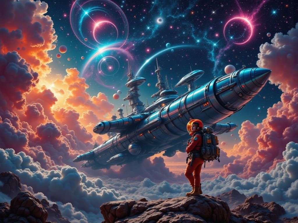 Starship Passenger's Cosmic Journey: A Visionary Illustratio...