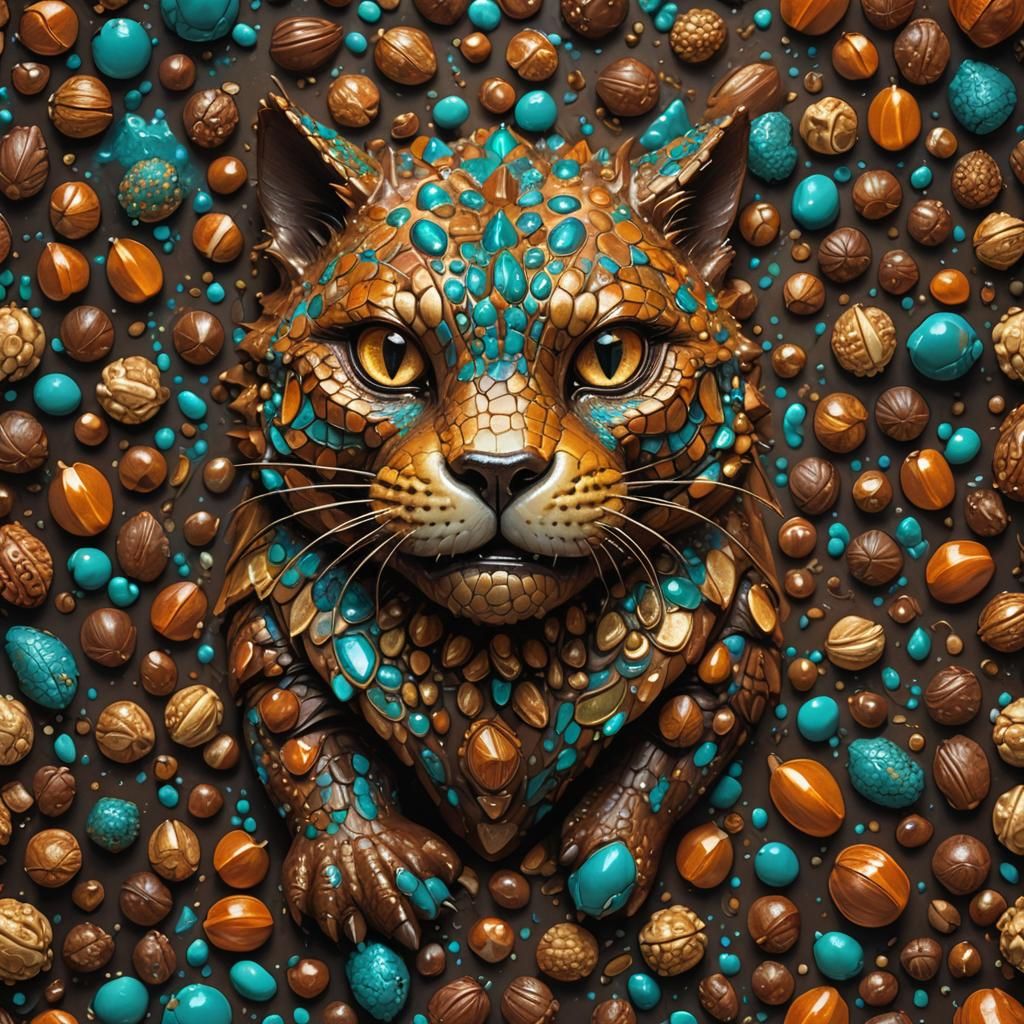 Caramel Hazelnut Cat: Fantasy Food Art