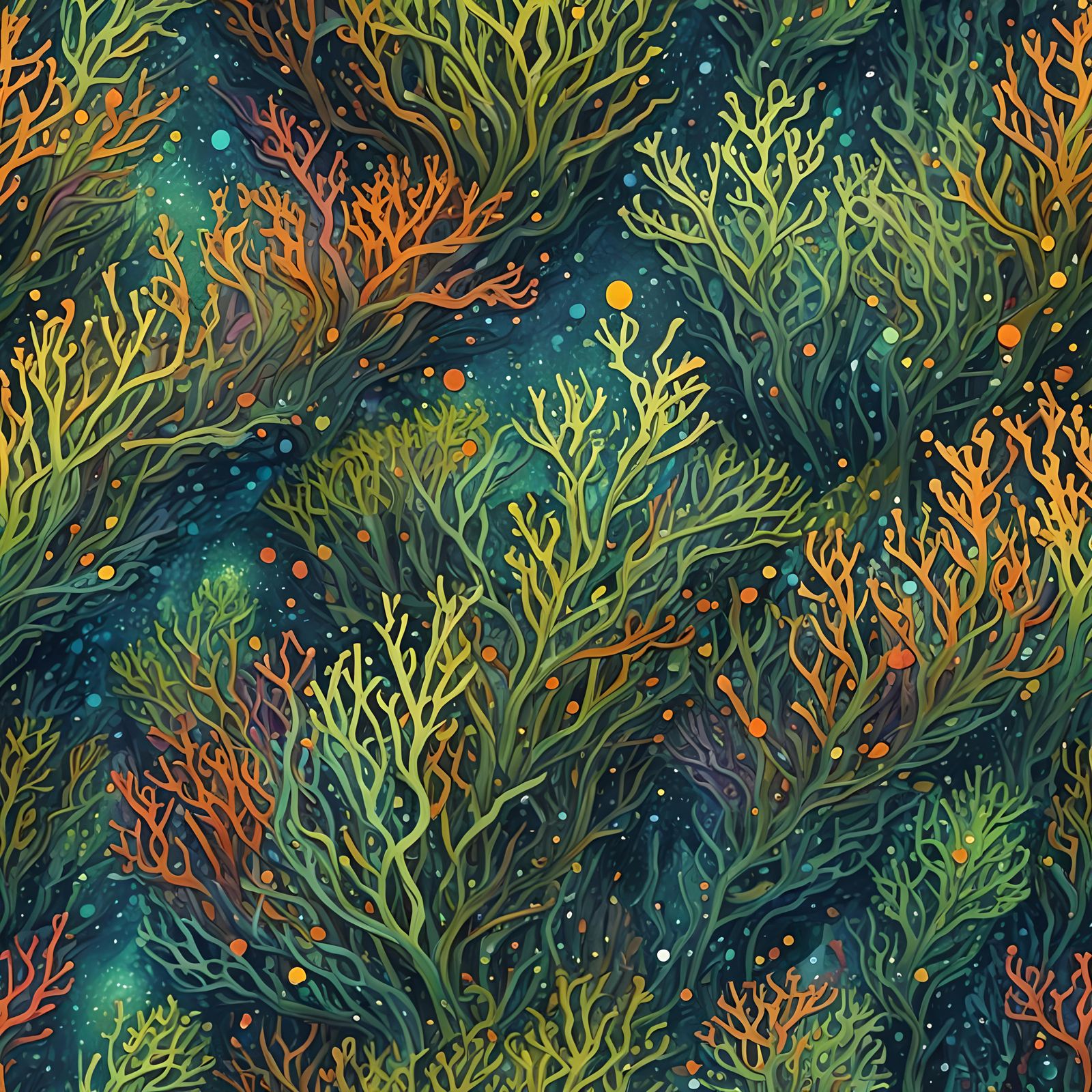 Seaweed pointillism style