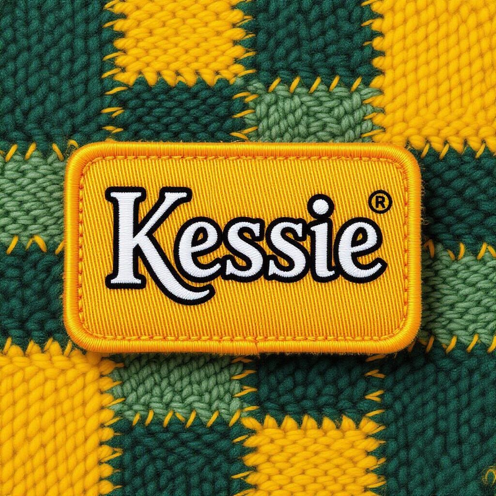 Kessie Vector Logo on Patchwork Background