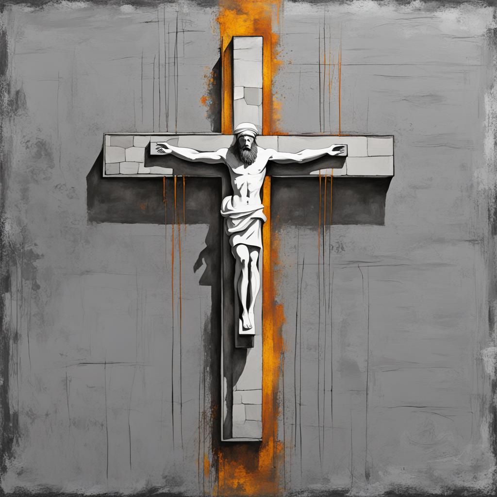 Grandiose Christian Cross in Abstract Art Style