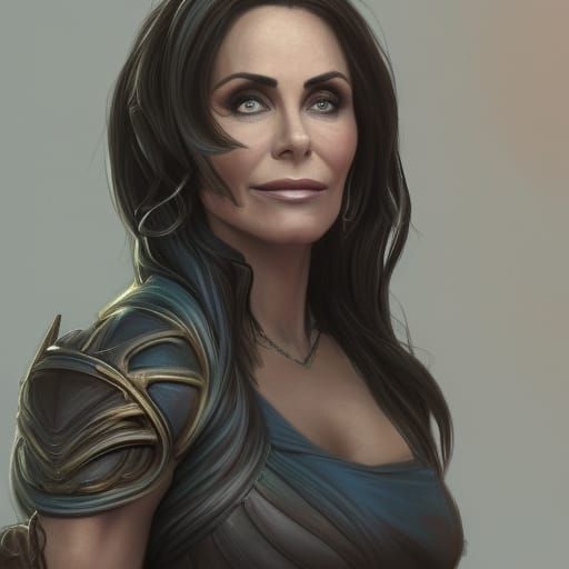 Courtney Cox Detailed Sketch Drawing