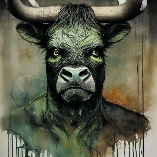 Monstrous Cow Dances in Dark Fantasy Horror