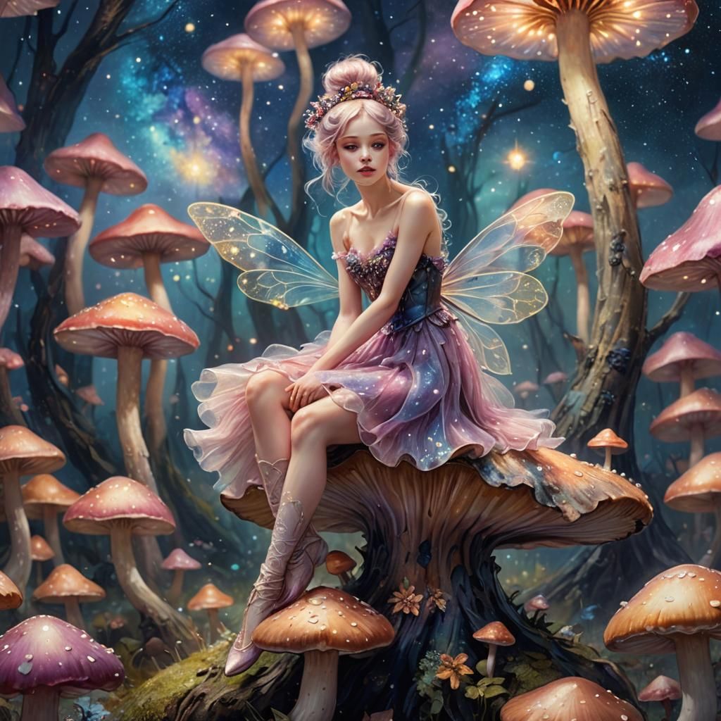 Sugar Plum Fairy in Starry Galaxy Concept Art