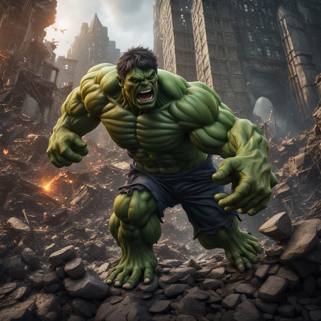 Detailed Matte Painting of the Hulk