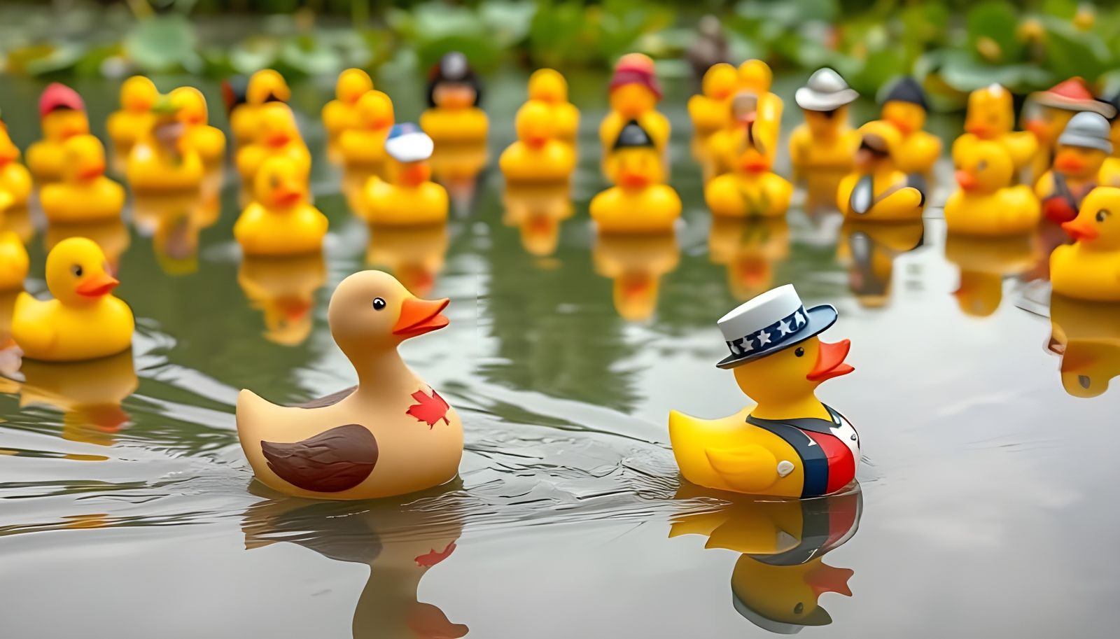 Rubber Duck Playtime in a Traditional Children's Game
