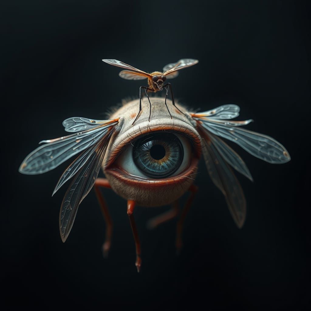 Winged Eye Persecuted by Vampire Mosquitoes
