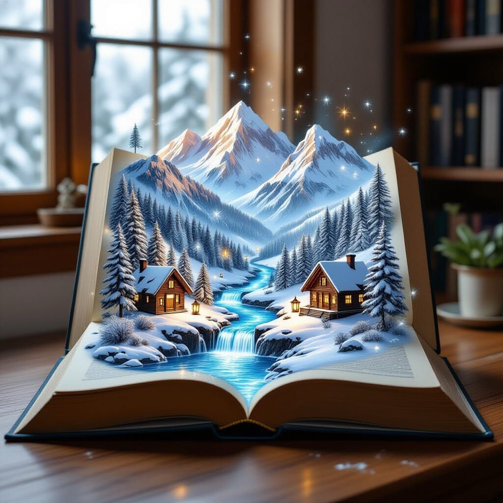 Open Book Unfurls Glowing Miniature World