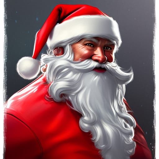 Hyperdetailed Portrait of Santa Claus in Art Nouveau Style