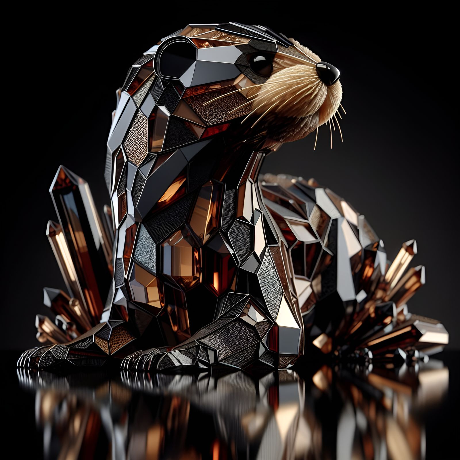 Crystal Glass Otter in Photorealistic CGI Diorama