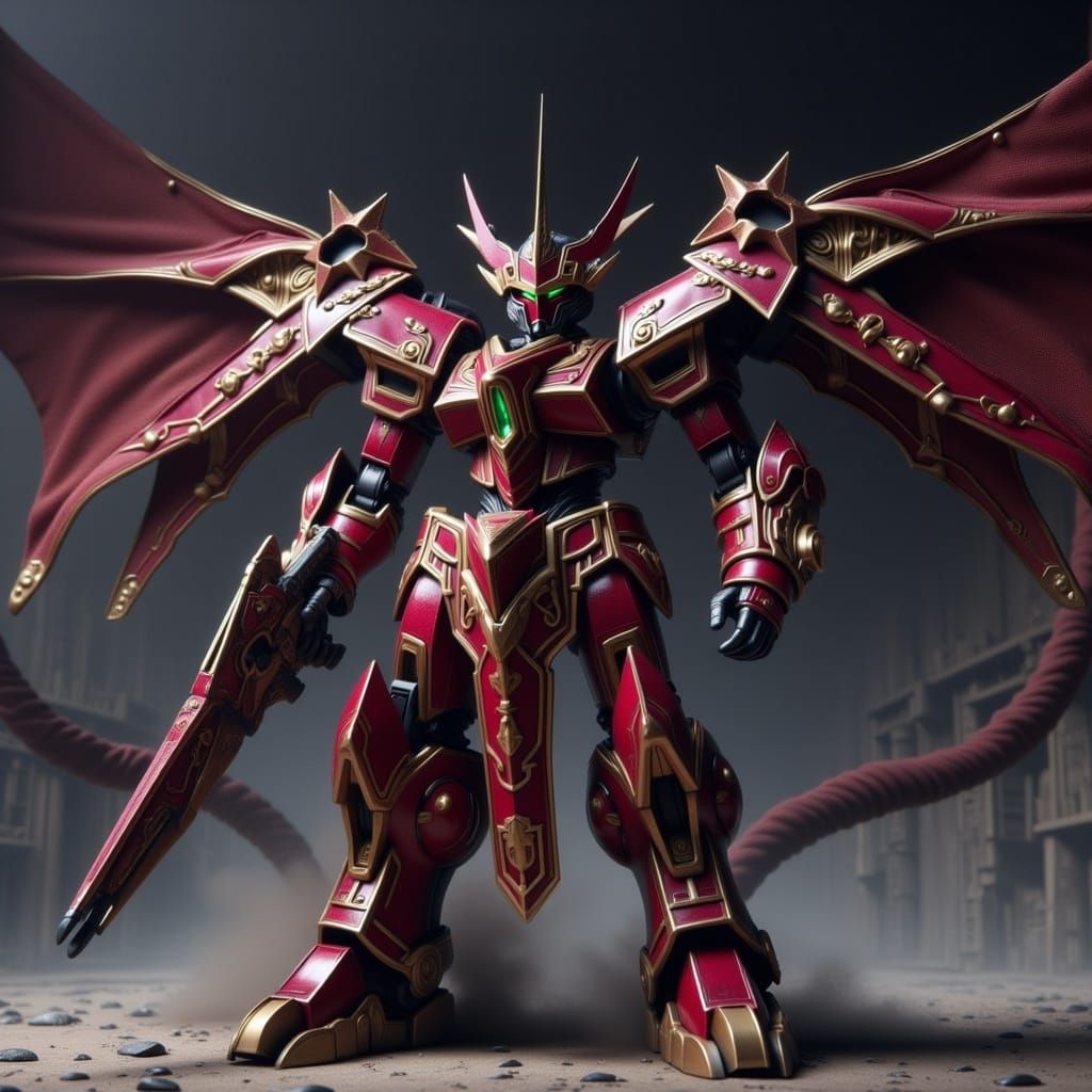 Marble Plated Mobile Suit with Gold Latticework