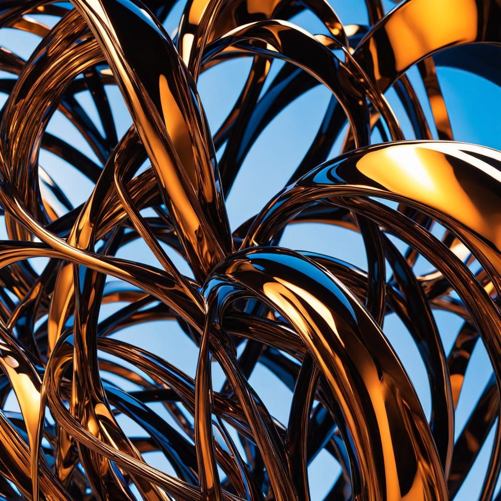 Geometric Metal Sculpture in Vibrant Abstraction