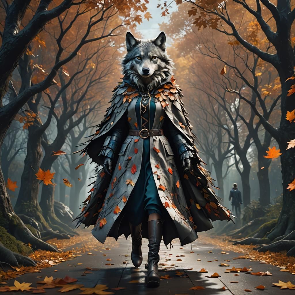 Wolf Costume on Catwalk, Fantasy Concept Art