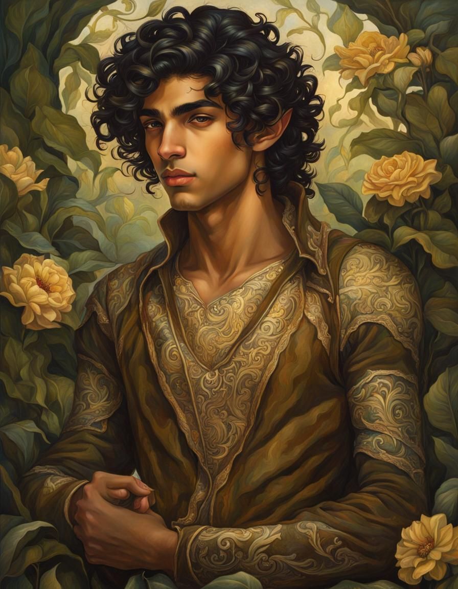 Handsome Gay Elf Portrait in Classic Style