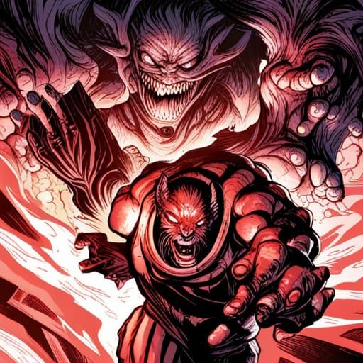 Ultimate Evil Monster in Comic Book Art Style