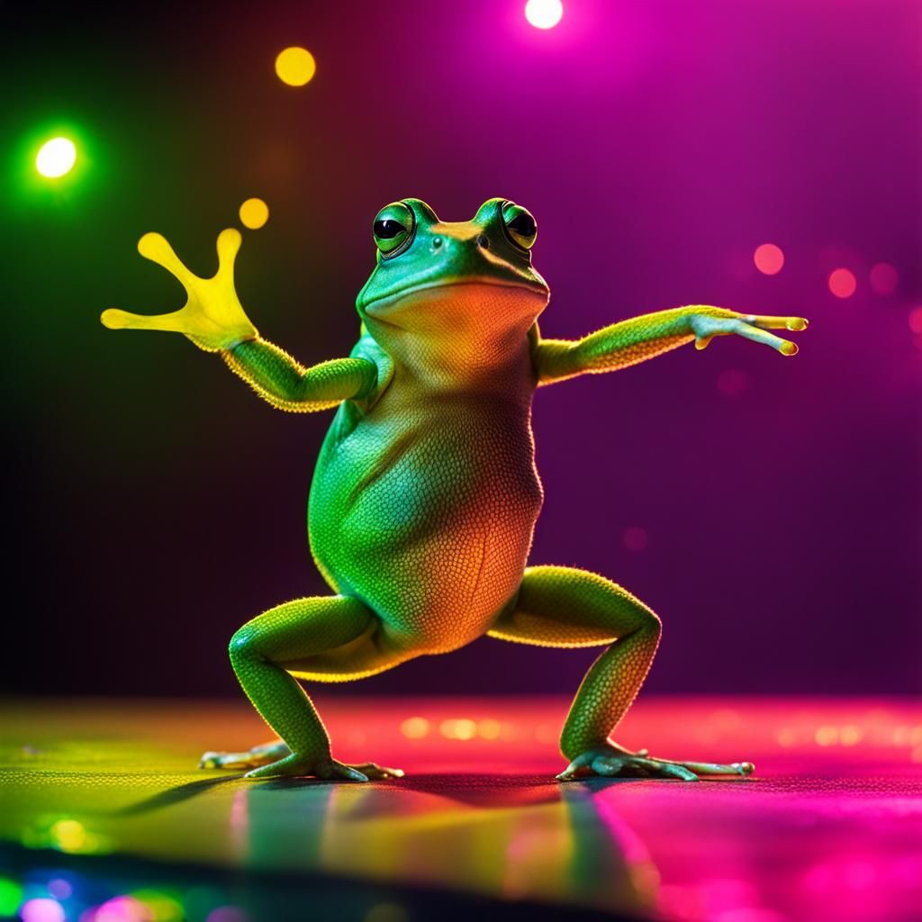 Disco Dancing Frog Generated by AI