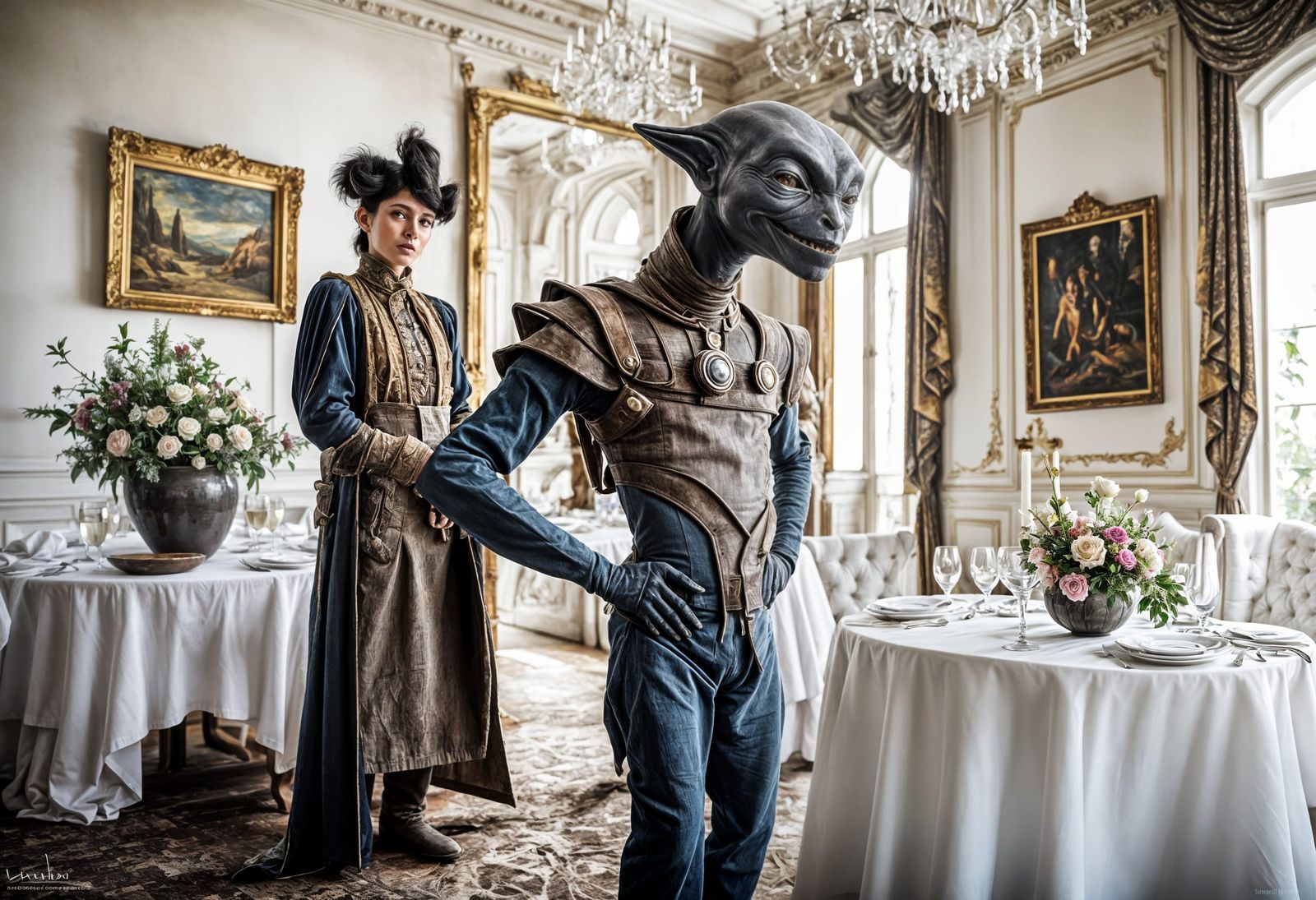 Exotic Aliens Celebrate in Surreal Restaurant: Masterpiece