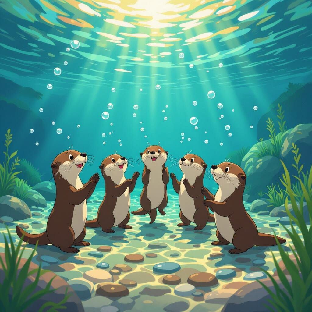 Playful Otters Perform Underwater Ballet in Sunlit River