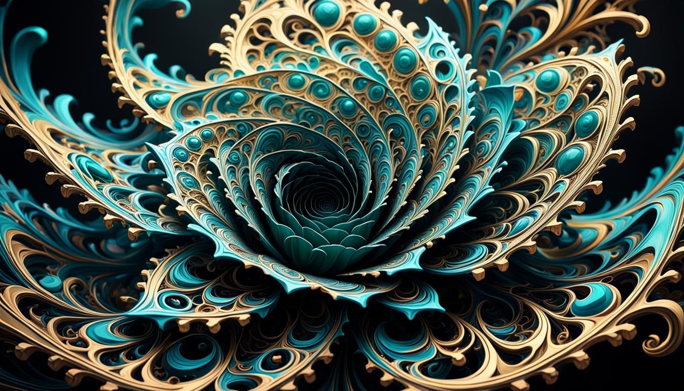 Surrealist Fractal Art Unfolds in Timeless Beauty