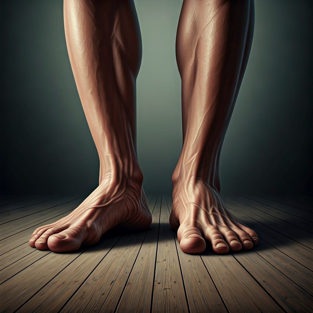 Detailed Human Feet Anatomy in Digital Illustration