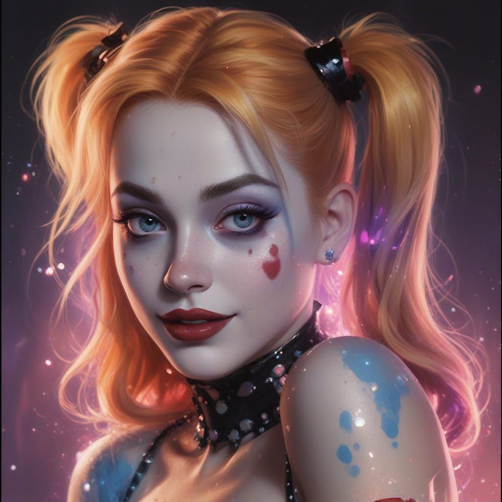 Glamorous Harley Quinn in Sparkling Surrounds, Inspired by P...