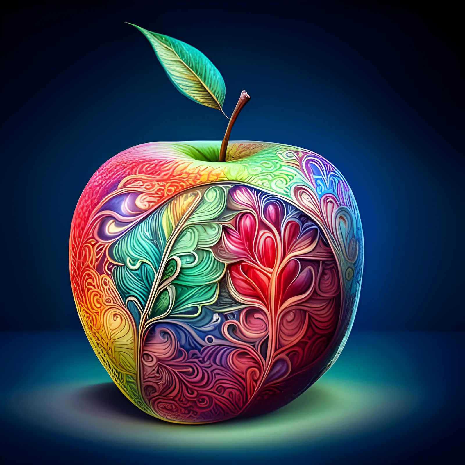 Magical Forest Apple: Geometric Abstract Art