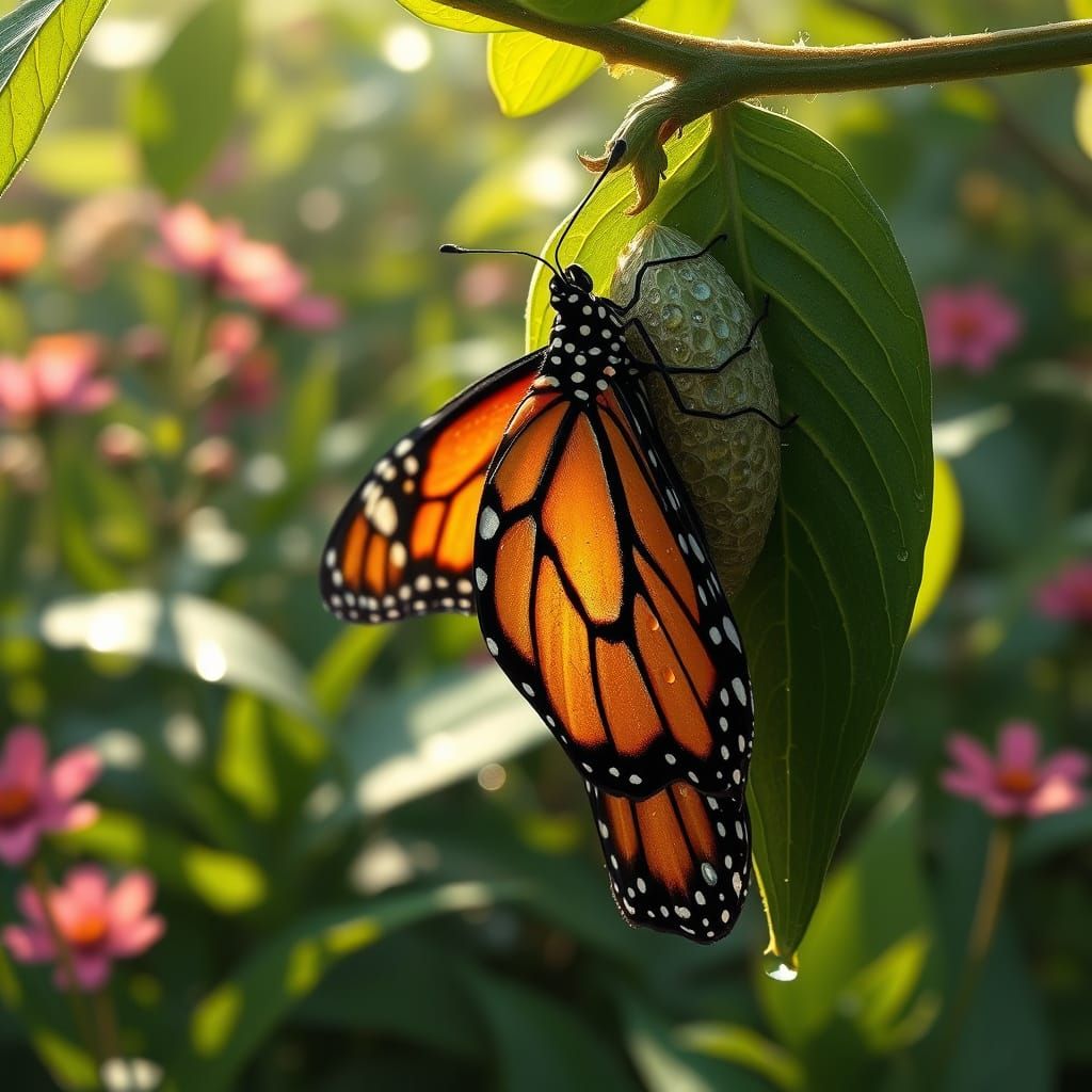 Monarch Butterfly Emerging: A Hyperrealistic Depiction