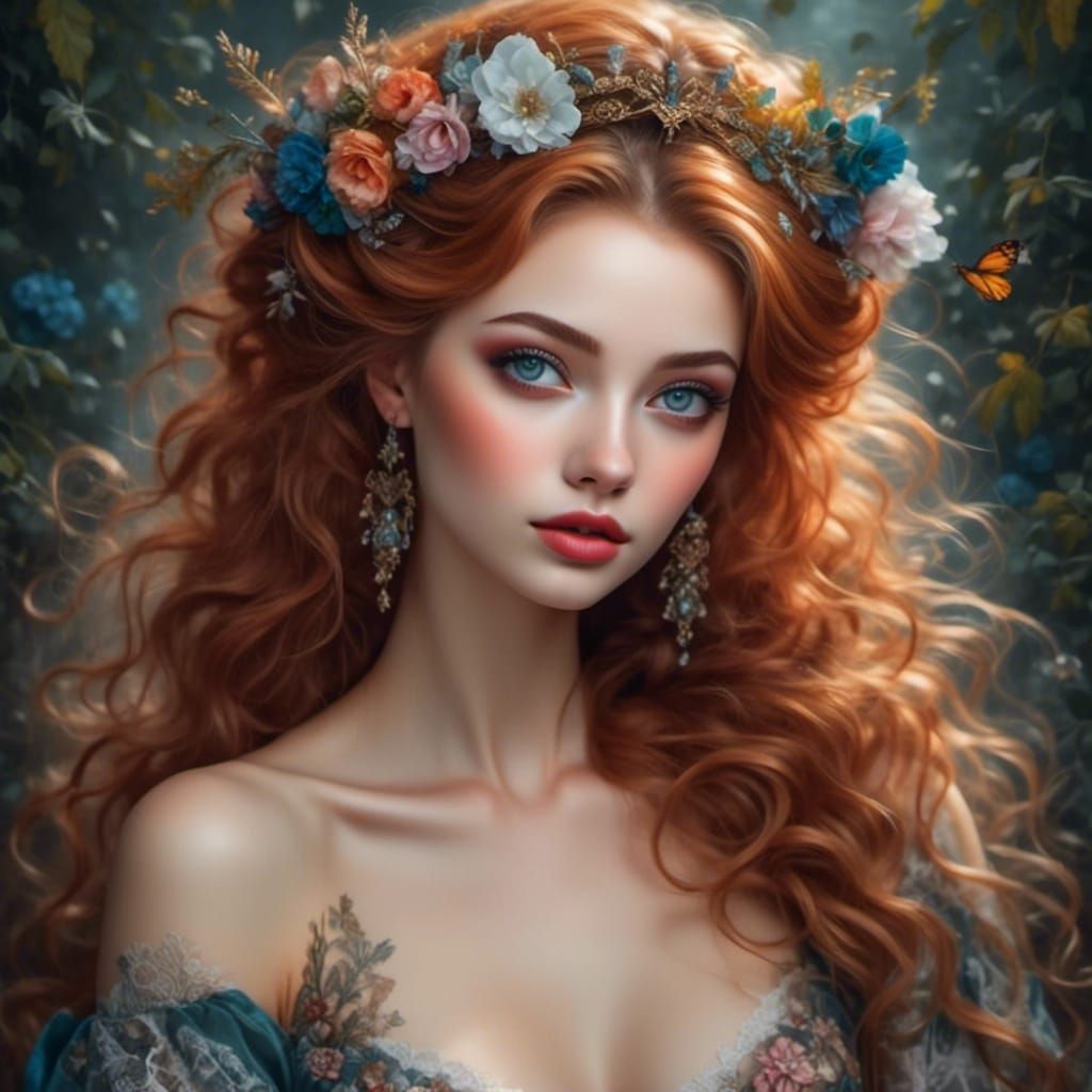 Flirty Bride with Elaborate Hair, as Illustration