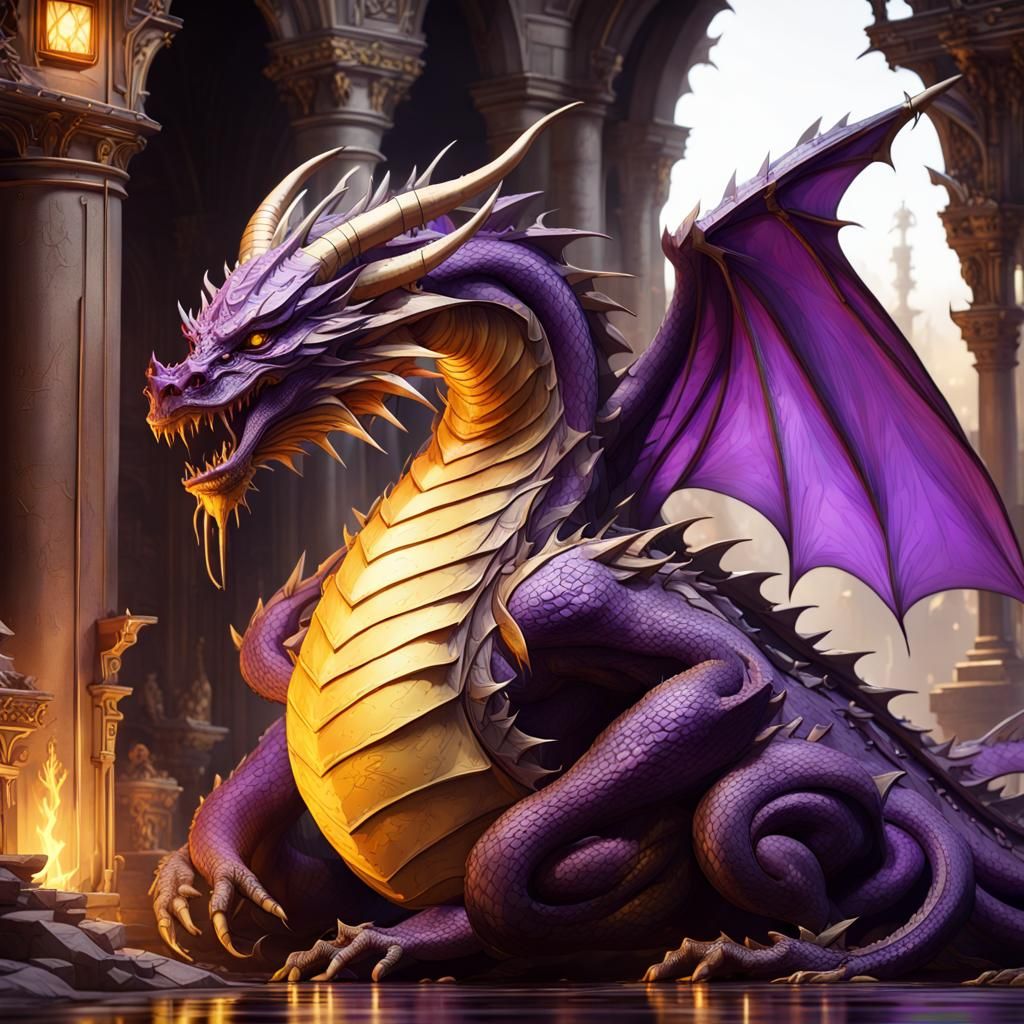 Hyperdetailed Dragon in Dark Fantasy Concept Art