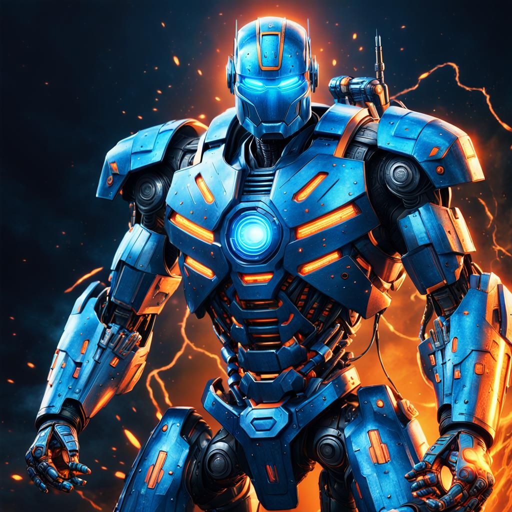 Robot Charger Concept Art in Cyberpunk Style