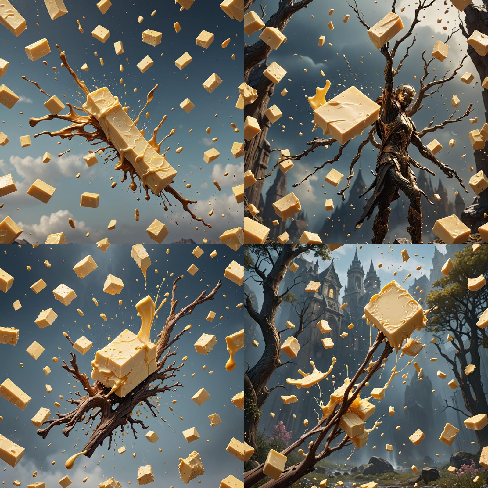 Flying Butter Stick: Detailed Matte Painting