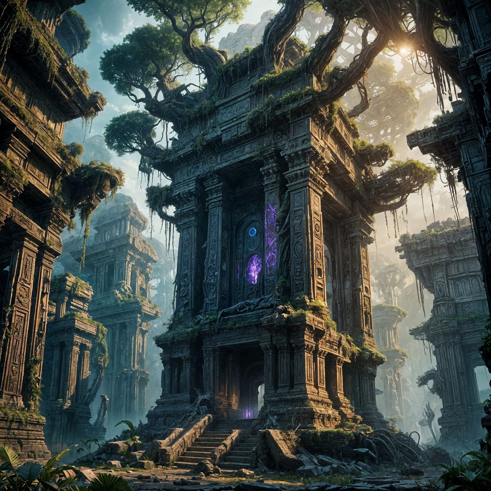 Fantastical Alien Ruins in Detailed Matte Painting