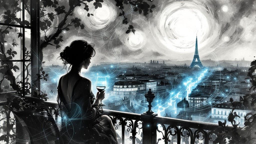 Celestial Sway in Parisian Twilight